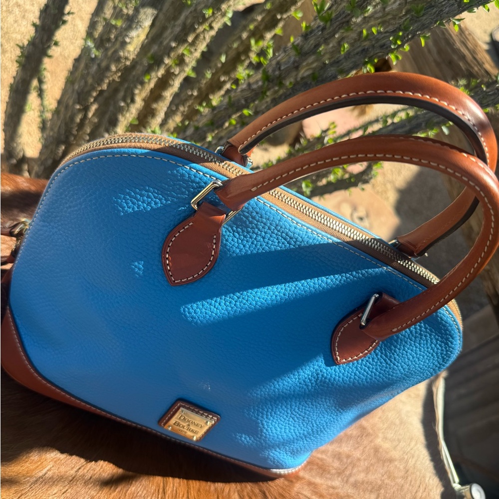 Dooney & Bourke Blue and Brown Shoulder Bag